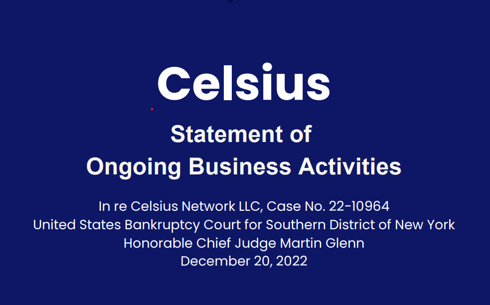 Celsius. Sale of Company Assets and Galaxy Digital Deal