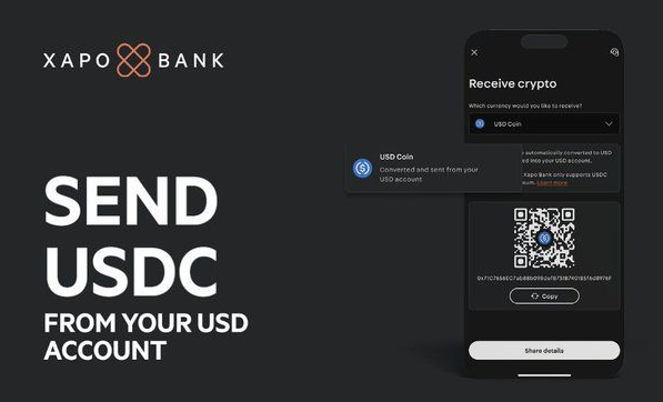 Xapo Bank Fully Integrates USDC Payment Rails For Zero-Fee Deposits and Withdrawals
