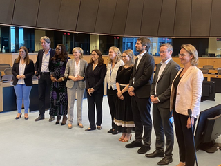 The working group of EU lawmakers after the meeting