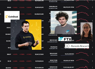 Screenshot of Coinmarketcap page amid FTX Alameda Binance saga