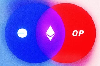 Coinbase, Ethereum and OP logos
