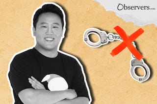 Daniel Shin on the background of crossed out handcuffs