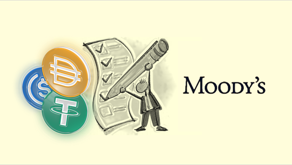 Moody's logo next to the document and stablecoins