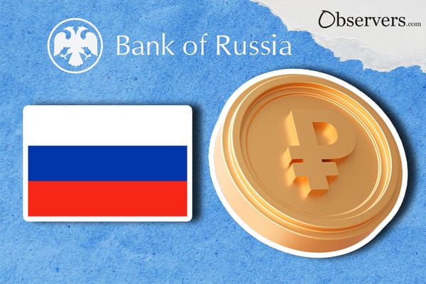 Bank of Russia logo, Russian flag, Ruble coin